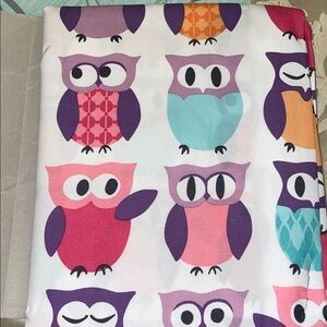 Colorful Owl Lovers Print Fabric Panel 42” X 84”